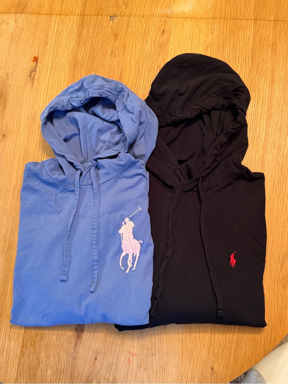 Polo by Ralph Lauren L/S hooded shirt - Black/Red and Periwinkle/Pink